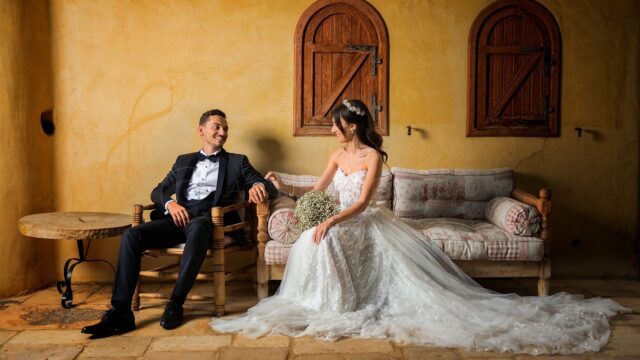 a man and woman sitting in chairs