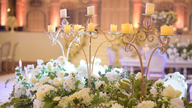 a group of candles on a table