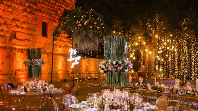 a table set up for a party