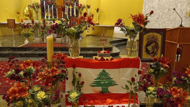 a flower arrangement in a room