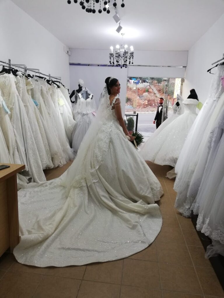 a woman in a wedding dress