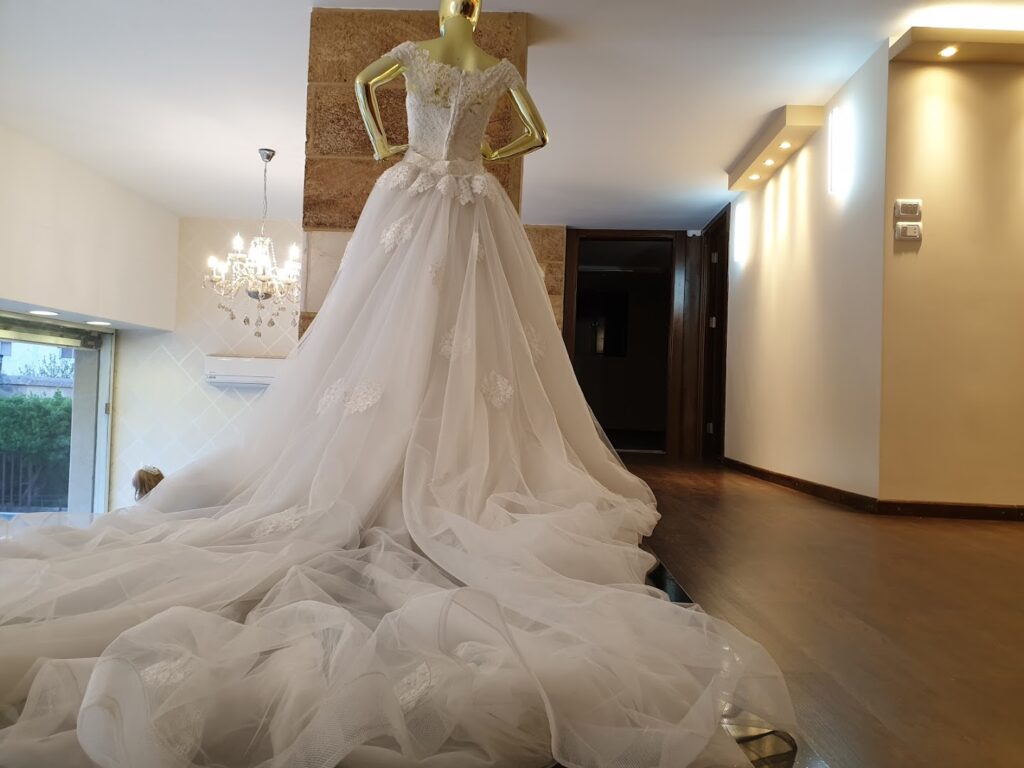 a wedding dress on a mannequin