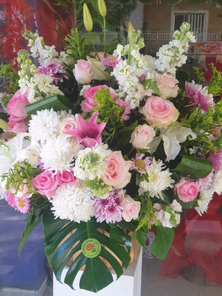 a bouquet of flowers in a vase