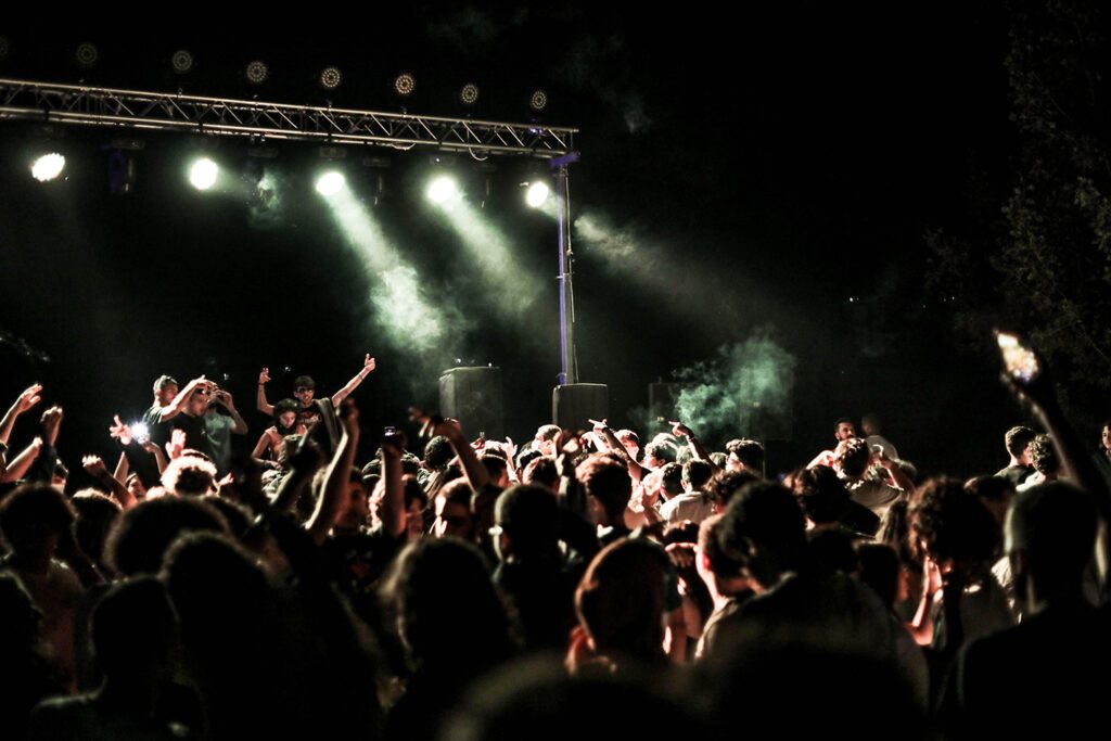a crowd of people on a stage