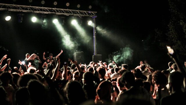 a crowd of people on a stage