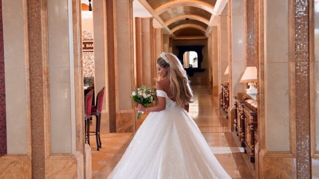 a woman in a wedding dress