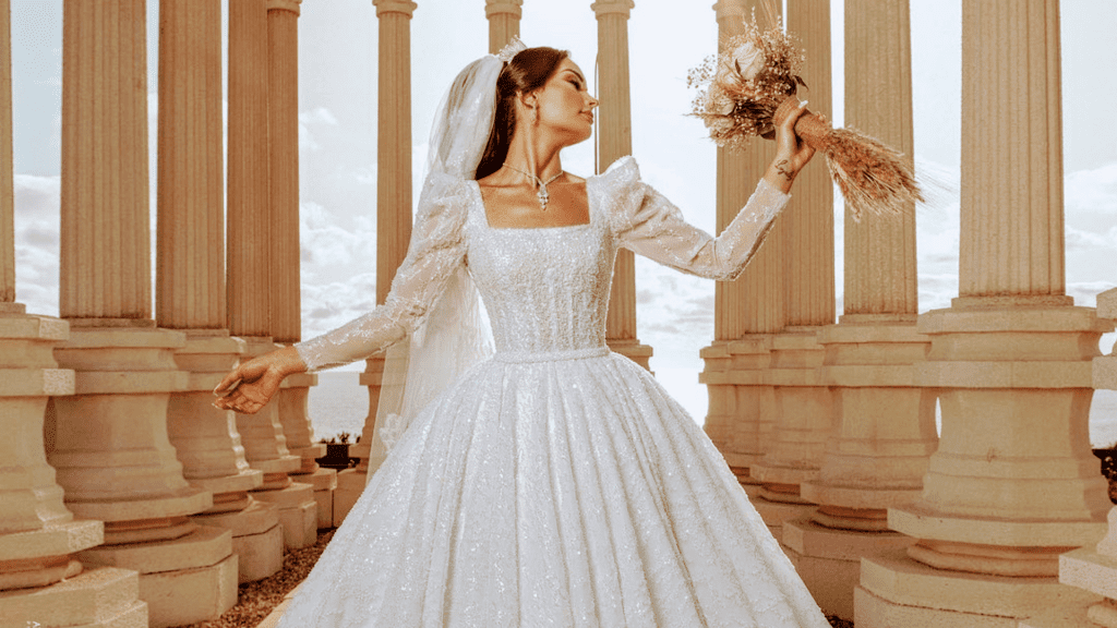 a woman in a wedding dress