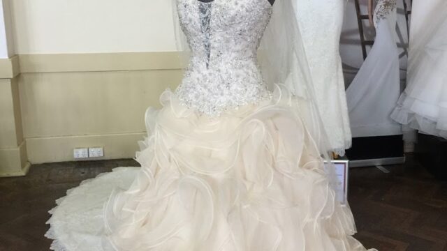 a mannequin with a wedding dress