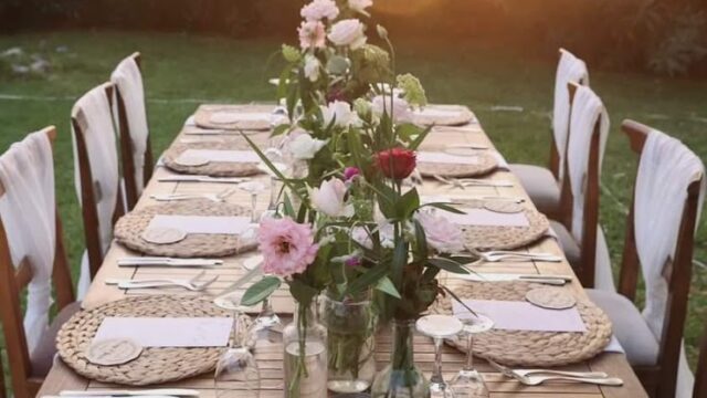 a table set for a dinner party