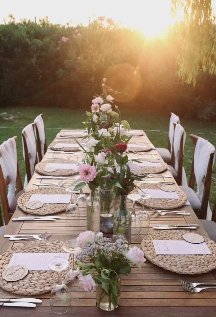 a table set for a dinner party