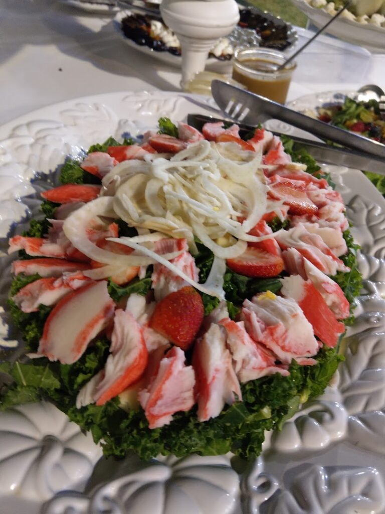 a plate of food on a table