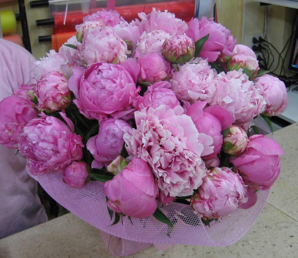 a bouquet of pink flowers