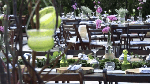 a table set up for a party