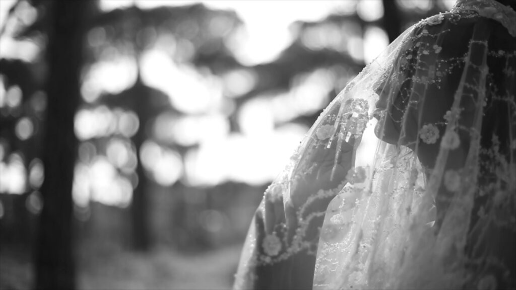 a woman wearing a white veil