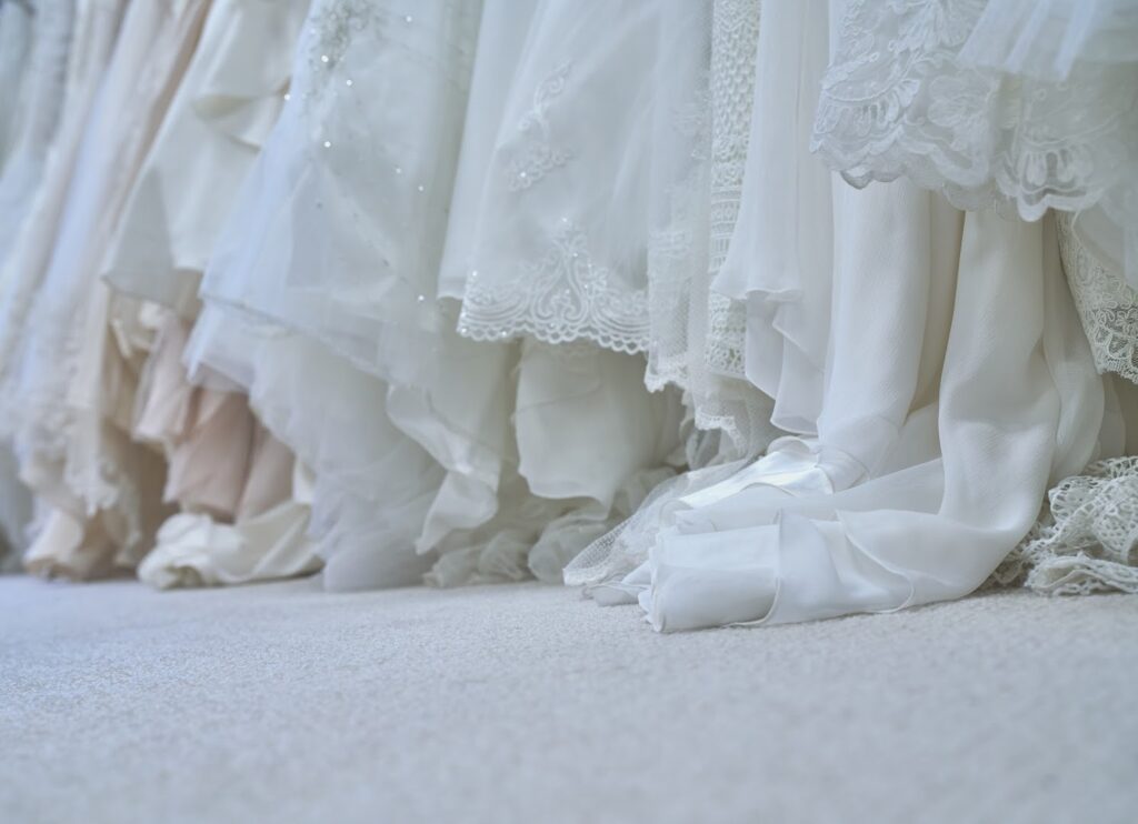 a group of white dresses