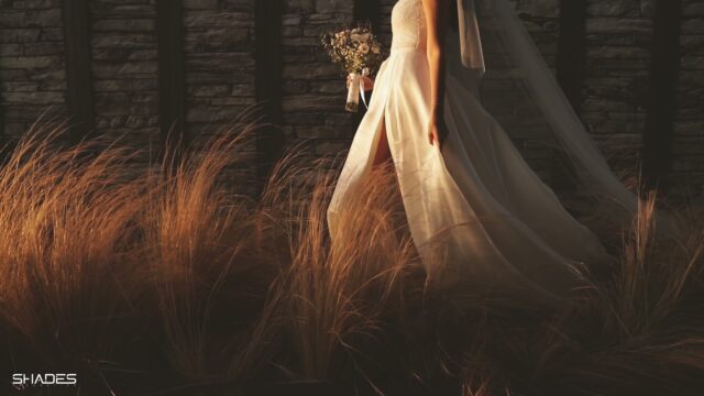 a woman in a wedding dress