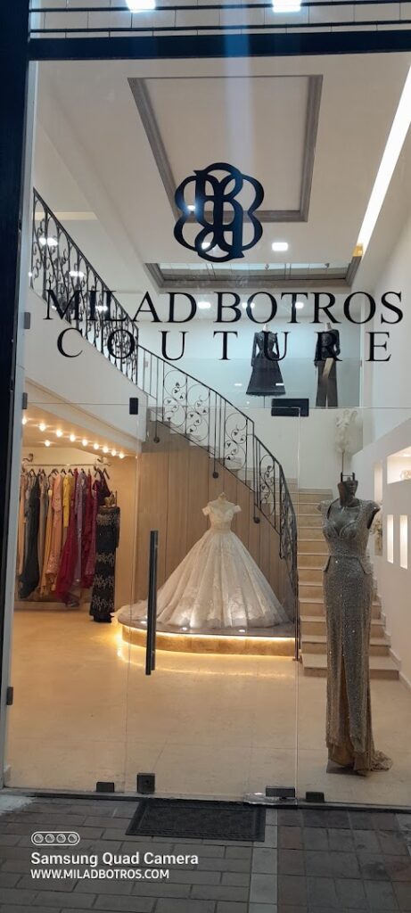 a store with a dress on display