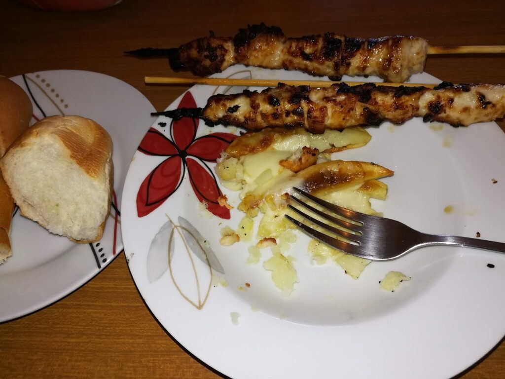 a plate of food on a table