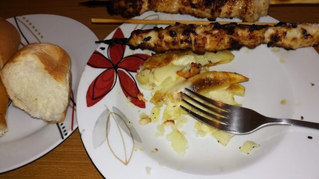 a plate of food on a table