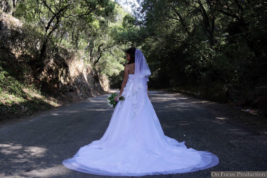 a woman in a wedding dress