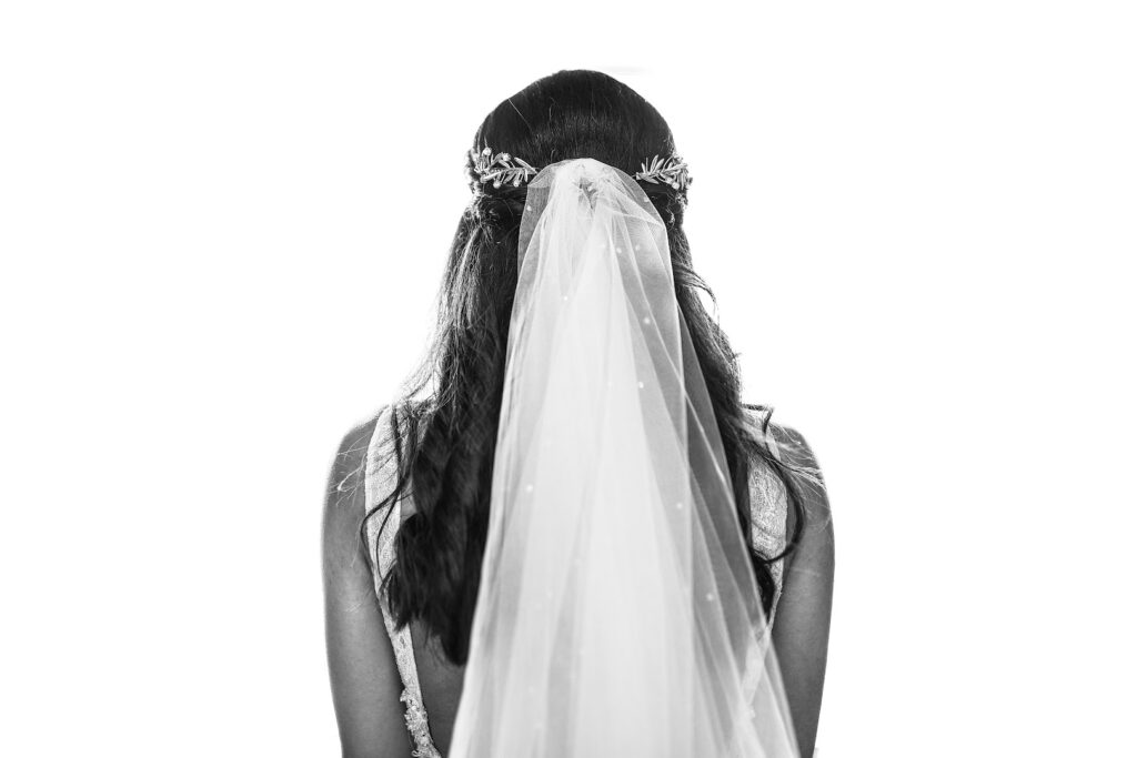 a woman wearing a veil