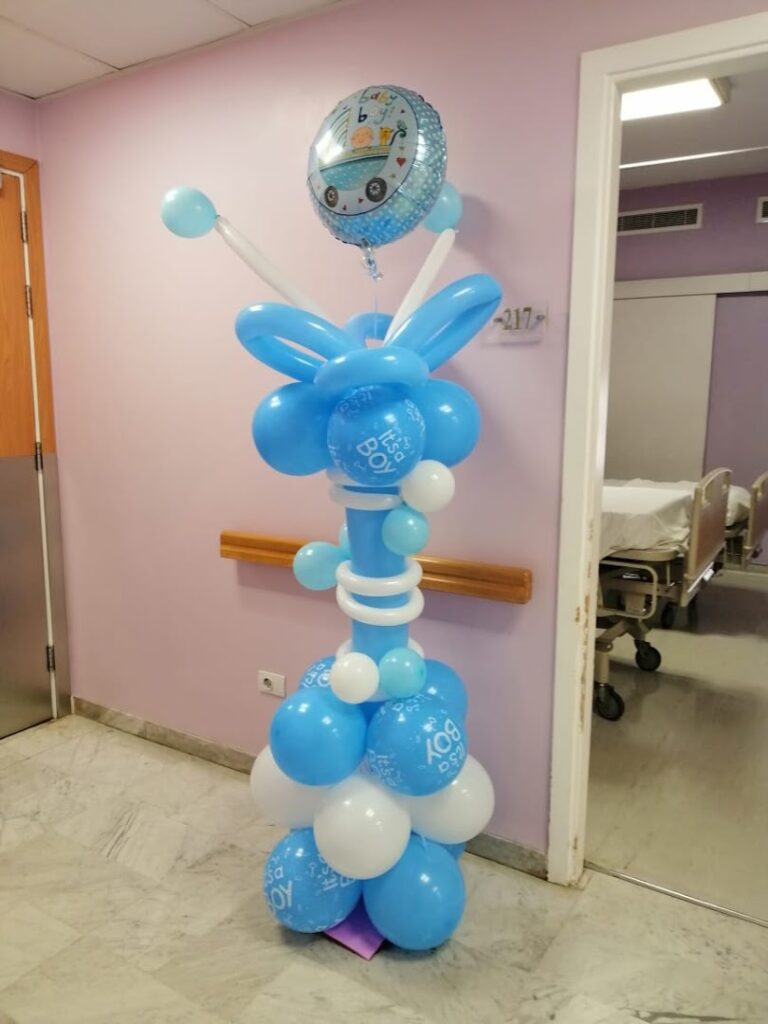 a balloon sculpture in a room