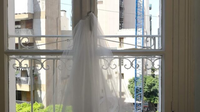 a white veil from a window