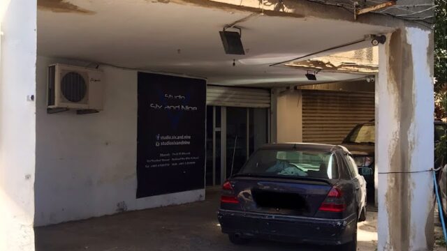 a car parked in a garage