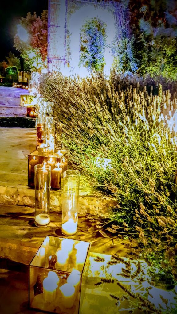 candles in glass jars on steps