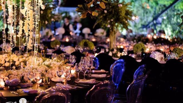 a table set for a party