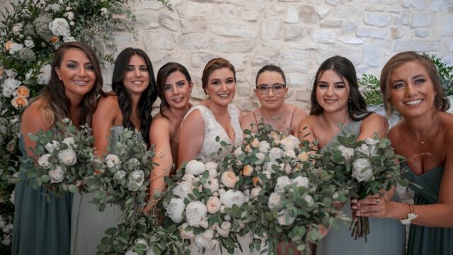 a group of women posing for a picture