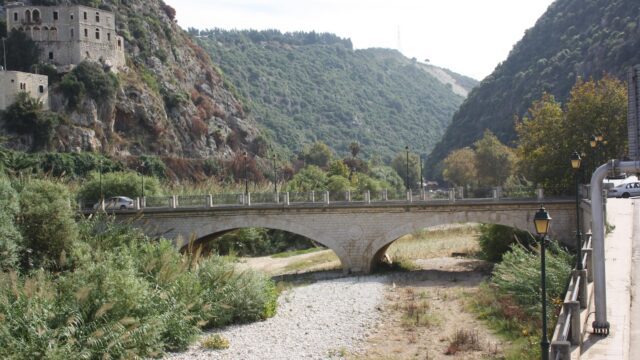 a bridge over a river