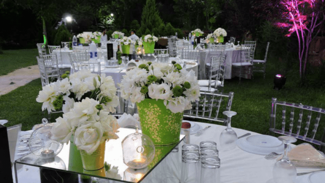 a table set for a party