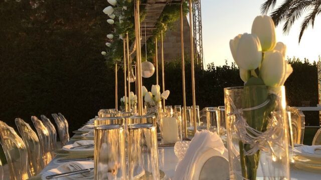 a table set for a dinner party