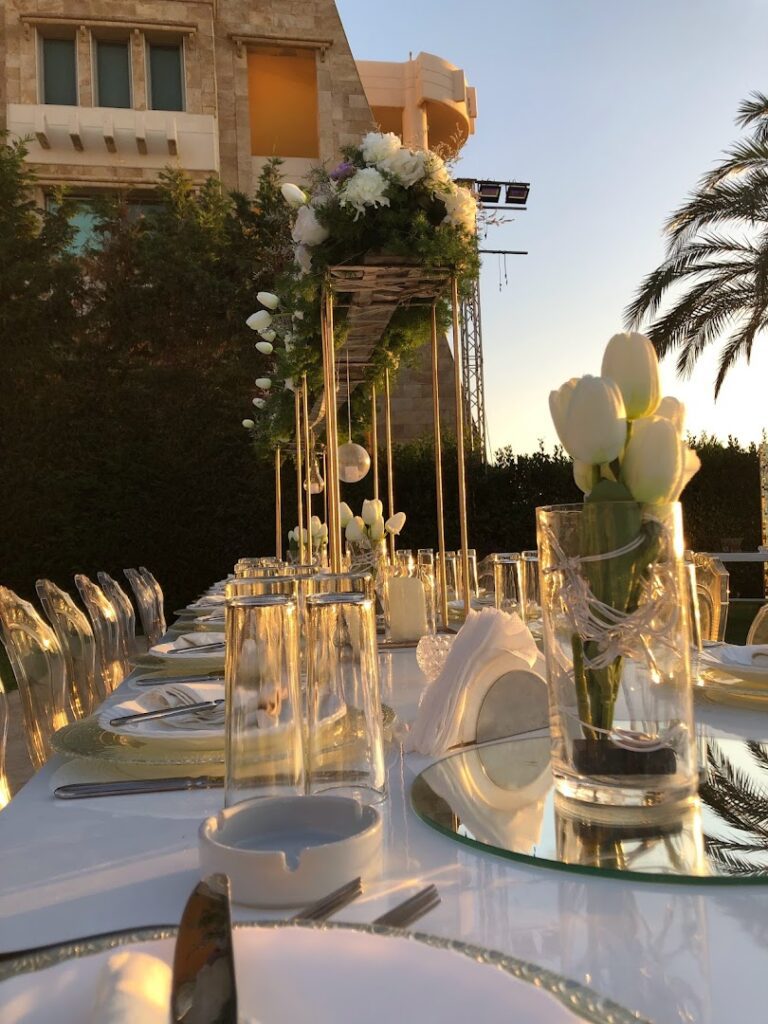 a table set for a dinner party