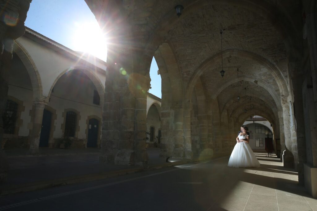 a woman in a white dress