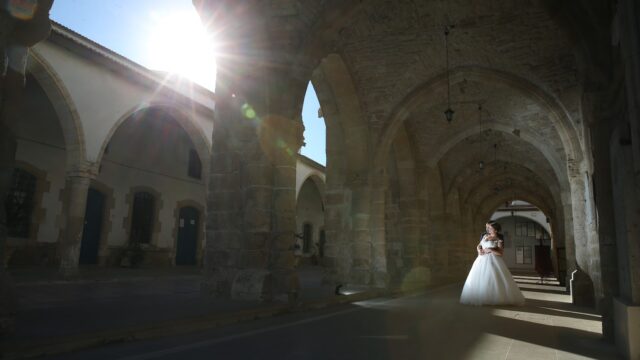 a woman in a white dress