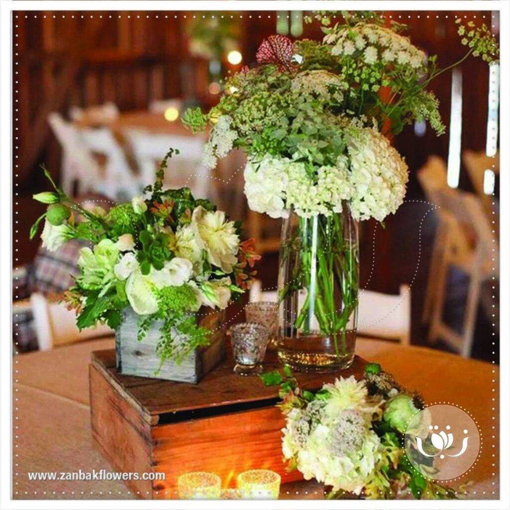 a group of flowers in a vase on a table