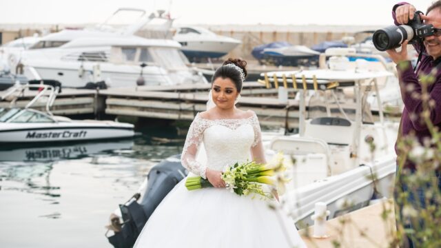 a woman in a wedding dress