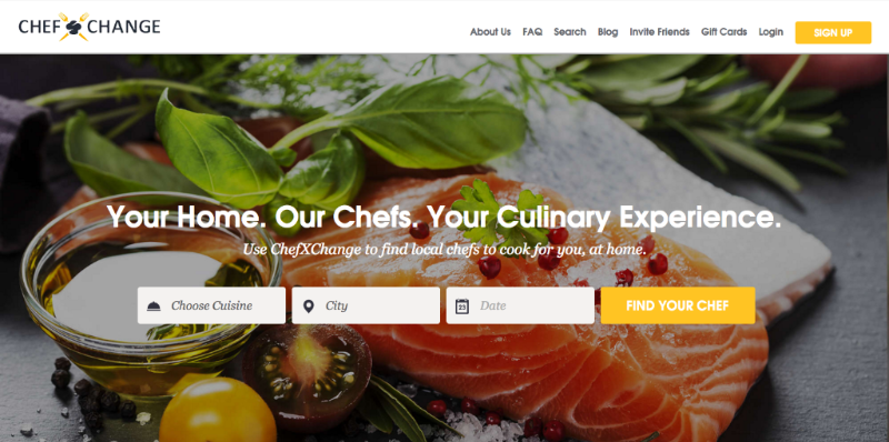 Here is the updated sentence with the keyword added: 
"A screenshot of a website featuring ChefXChange SAL."