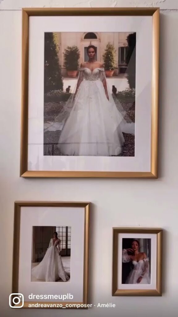 a framed pictures of a woman in a wedding dress