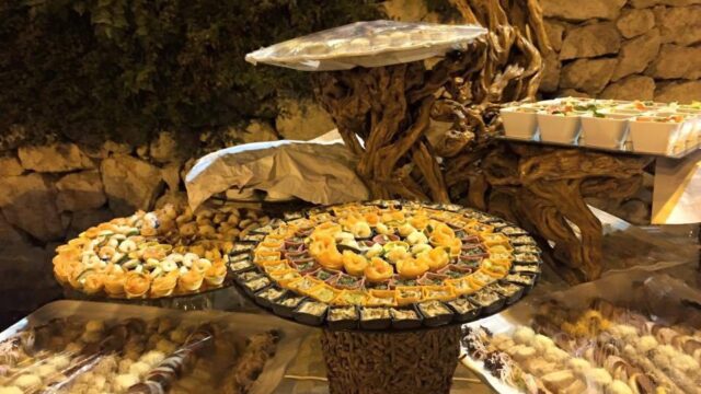 "a display of Exotique Makhlouf food on display."