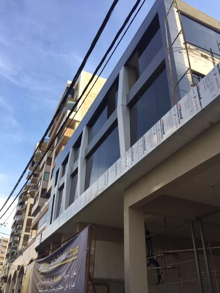 a building under construction with a scaffolding