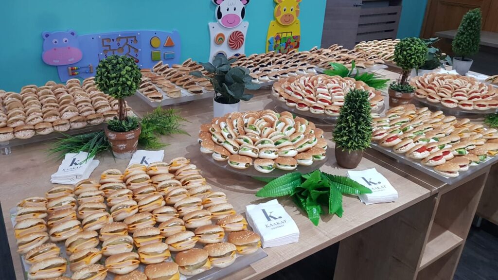 A table full of sandwiches from Kaakat Gourmet.