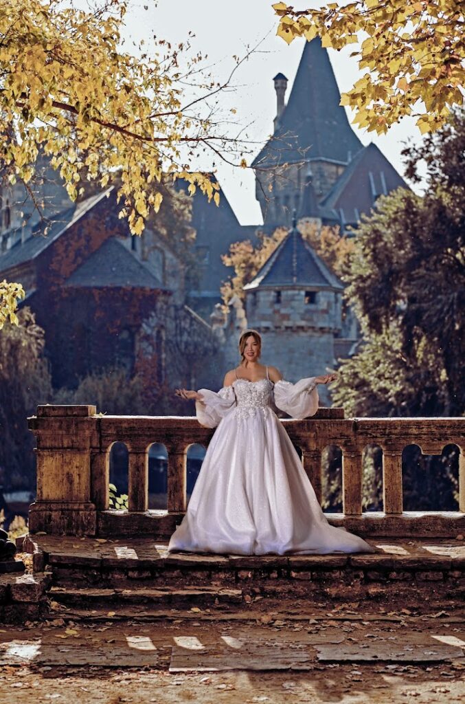 a woman in a white dress