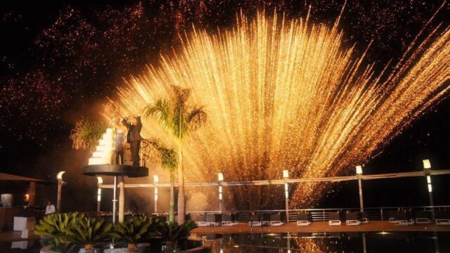 fireworks exploding in the sky