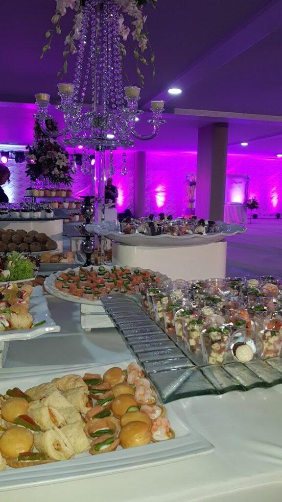 A table with food on it from Larissa Catering.