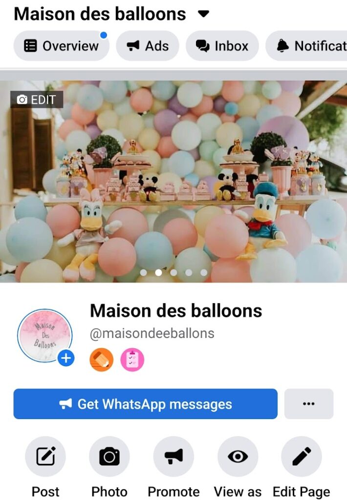 A screenshot of a social media post featuring "Maison des ballons."