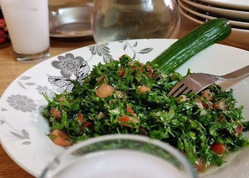 a plate of food on a table