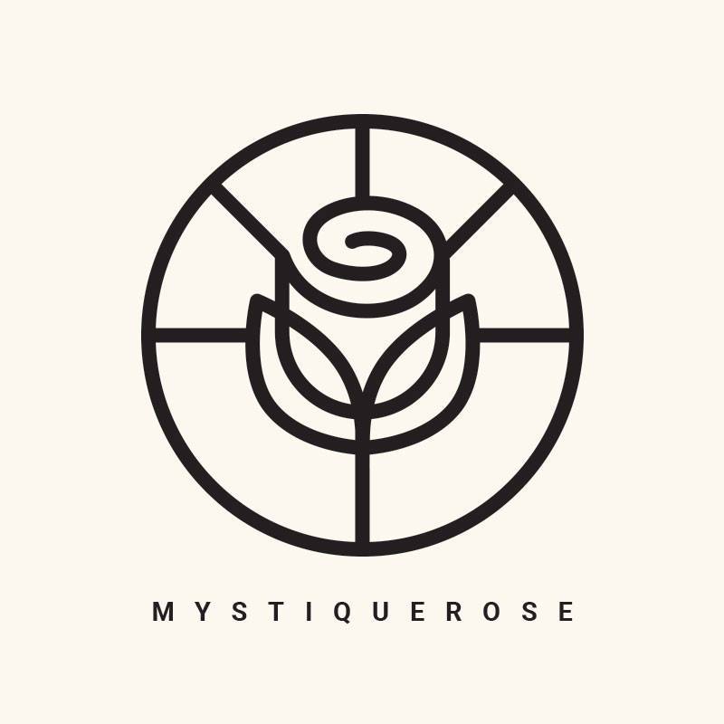 a logo with a rose in a circle